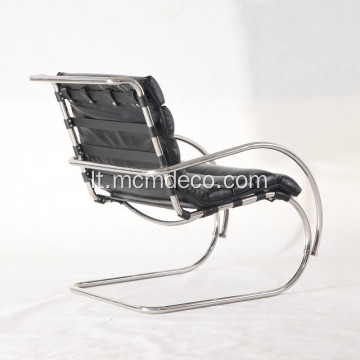 Moderni juoda oda „MR Lounge“ kėdžių replika